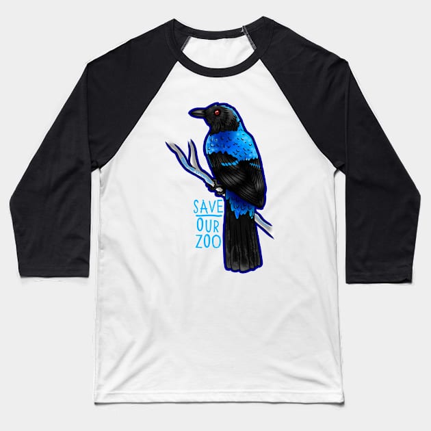 Day 4- Asian Fairy-Bluebird Baseball T-Shirt by CelticDragoness